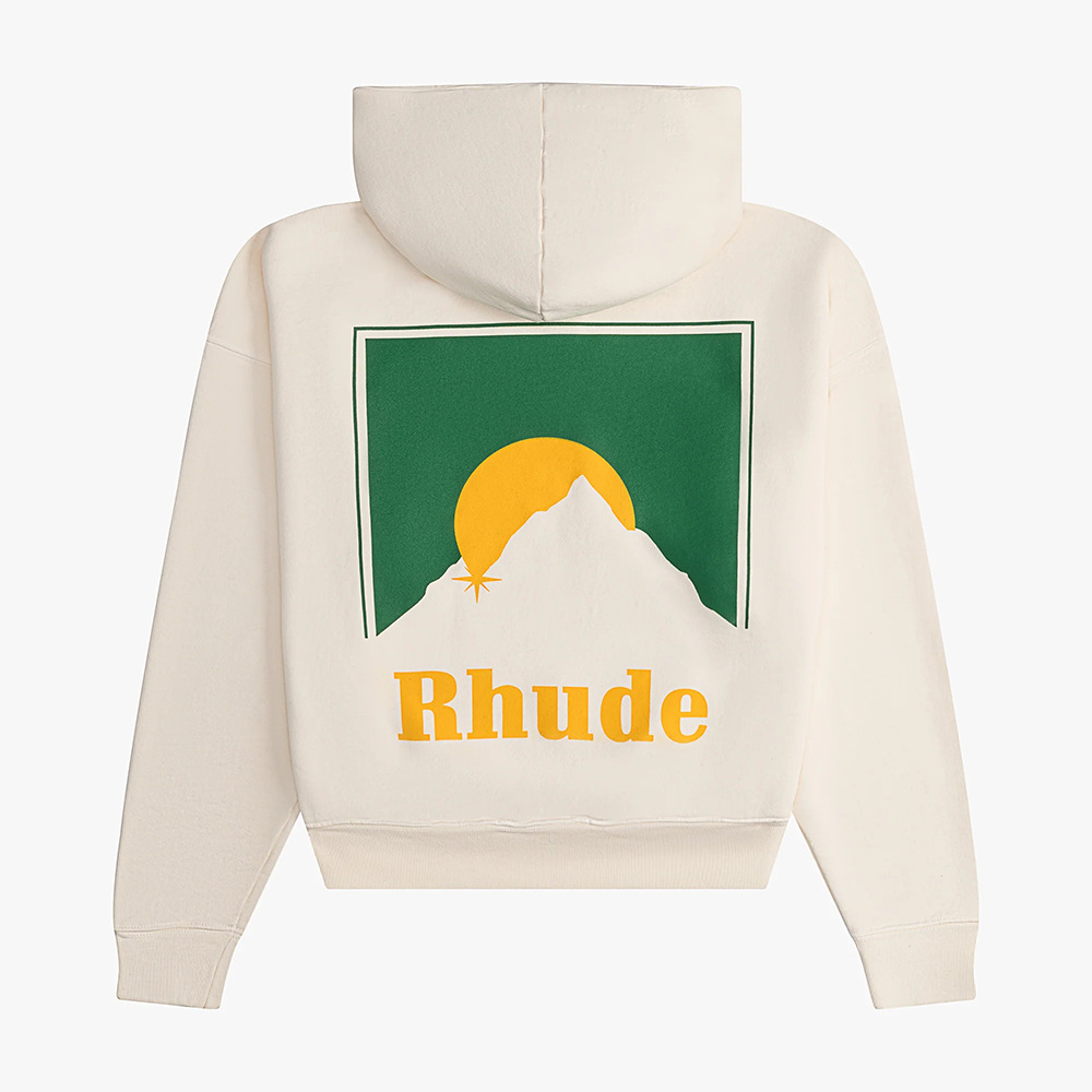 RHUDE FW24 colección de otoño y invierno Mustang palmeras totem impresión inglés americano sudadera encapuchada alta calle