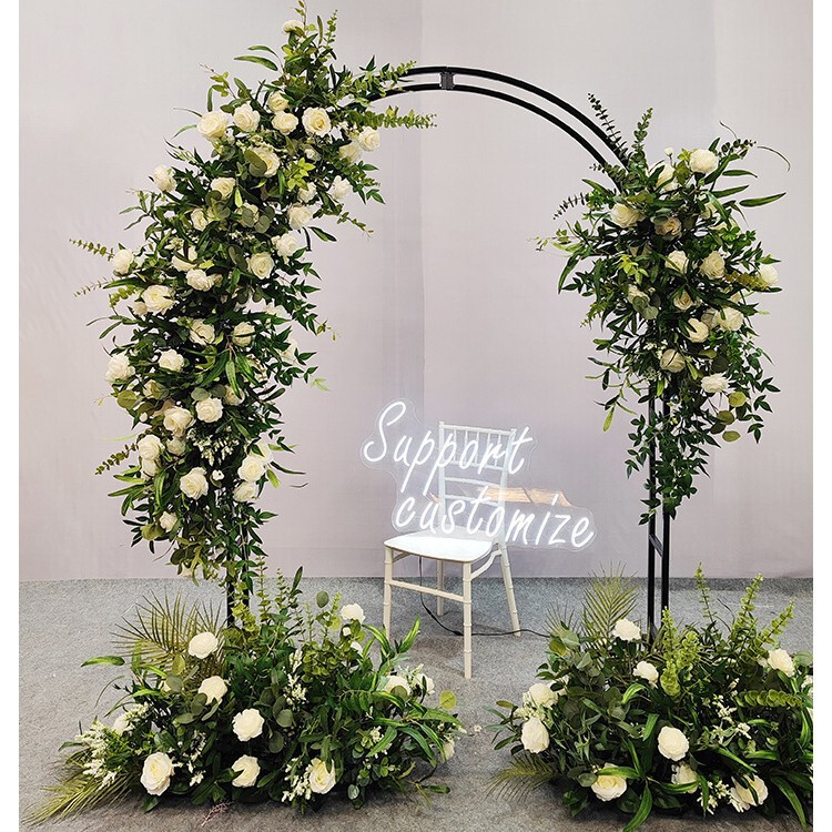クロスボーダー結婚式の鉄の棚結婚式のステージの背景ダブルポールアーチゴールデンU字型棚屋外装飾品|undefined
