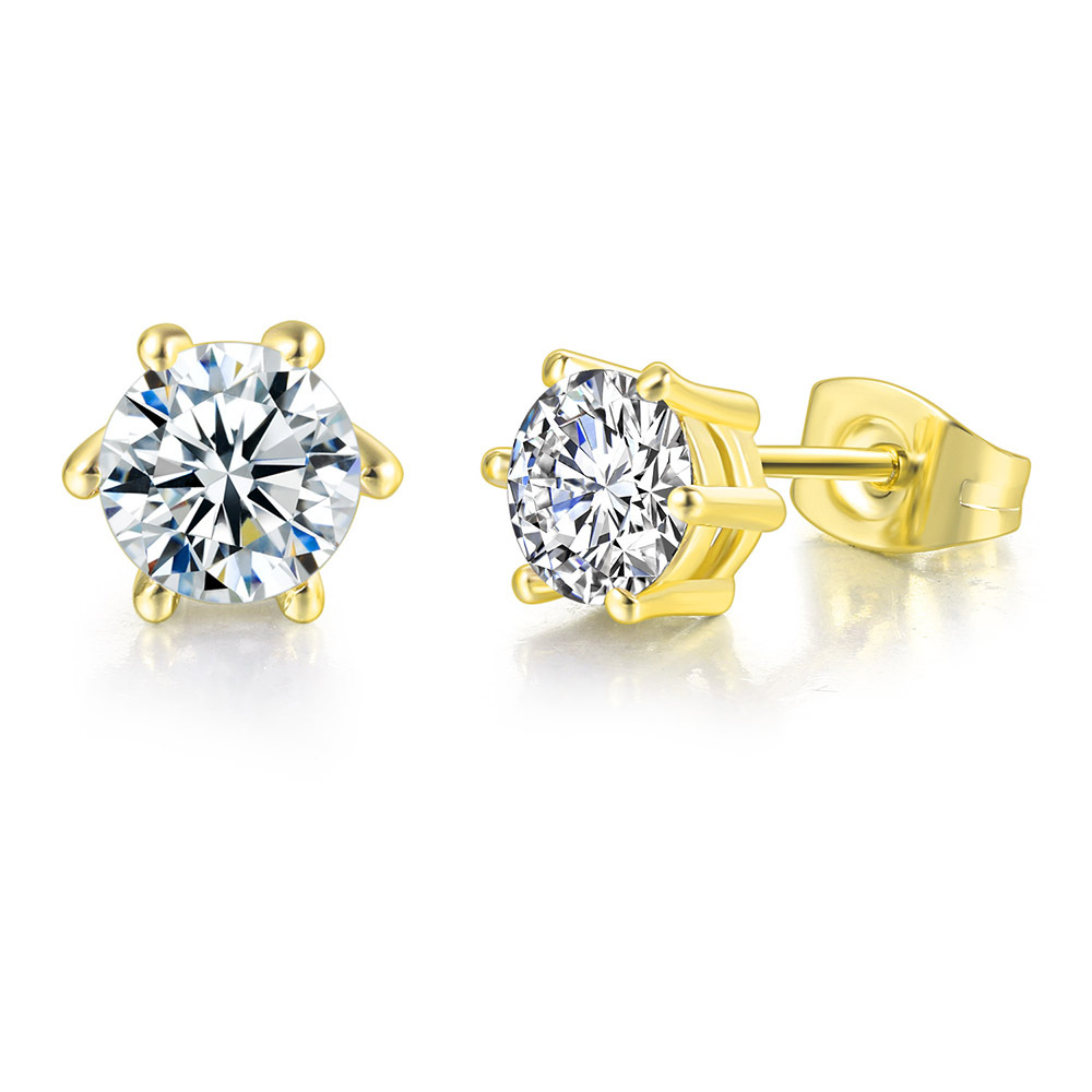 Classic Geometric Zircon Fashion Versatile Single Diamond Unisex Popular Earrings_voghion.com