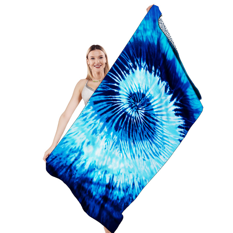 Europa y América transfronterizos toallas de playa doble terciopelo microfibra impresa digital toallas de playa toallas de baño de playa natación