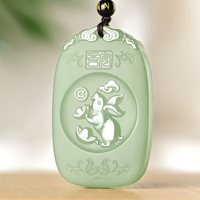 HETIAN JADE ZODIAC BUMING BUDDHA 펜던트 남녀 8 명의 수호신 YUPEI GUANYIN BODHISATTA 옥 목걸이