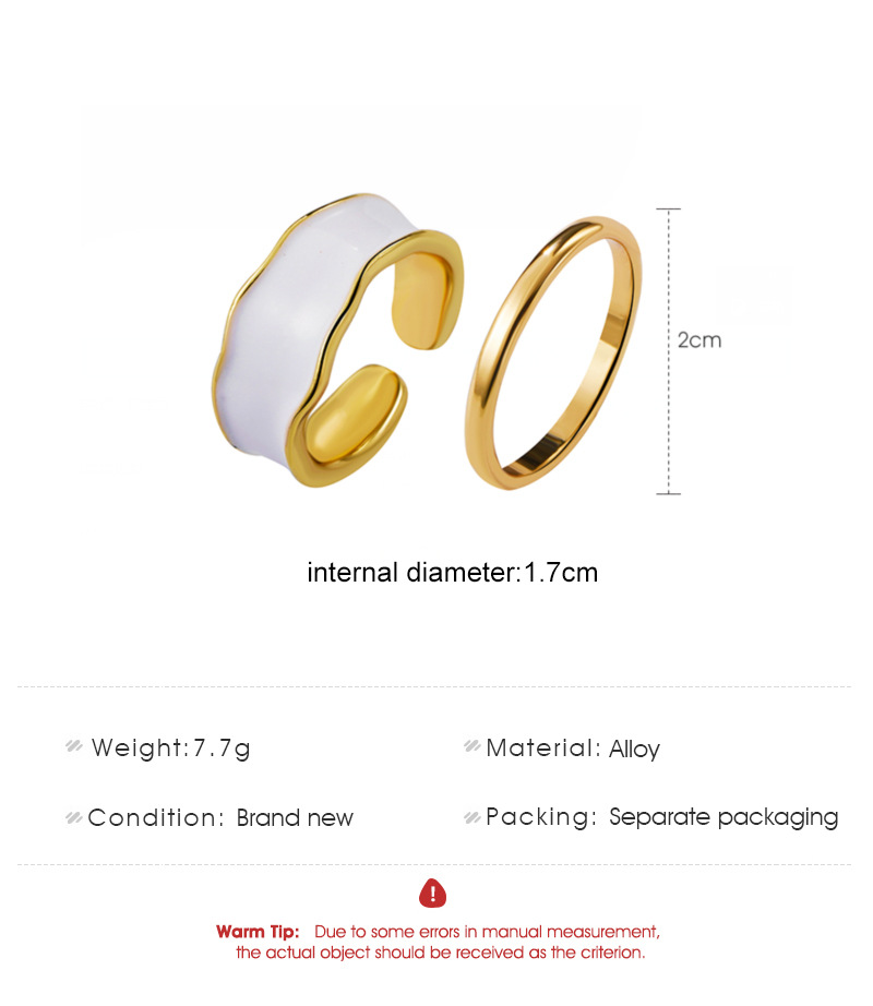 Wholesale Jewelry Retro Oil Dripping Irregular Two-piece Ring Nihaojewelry display picture 1