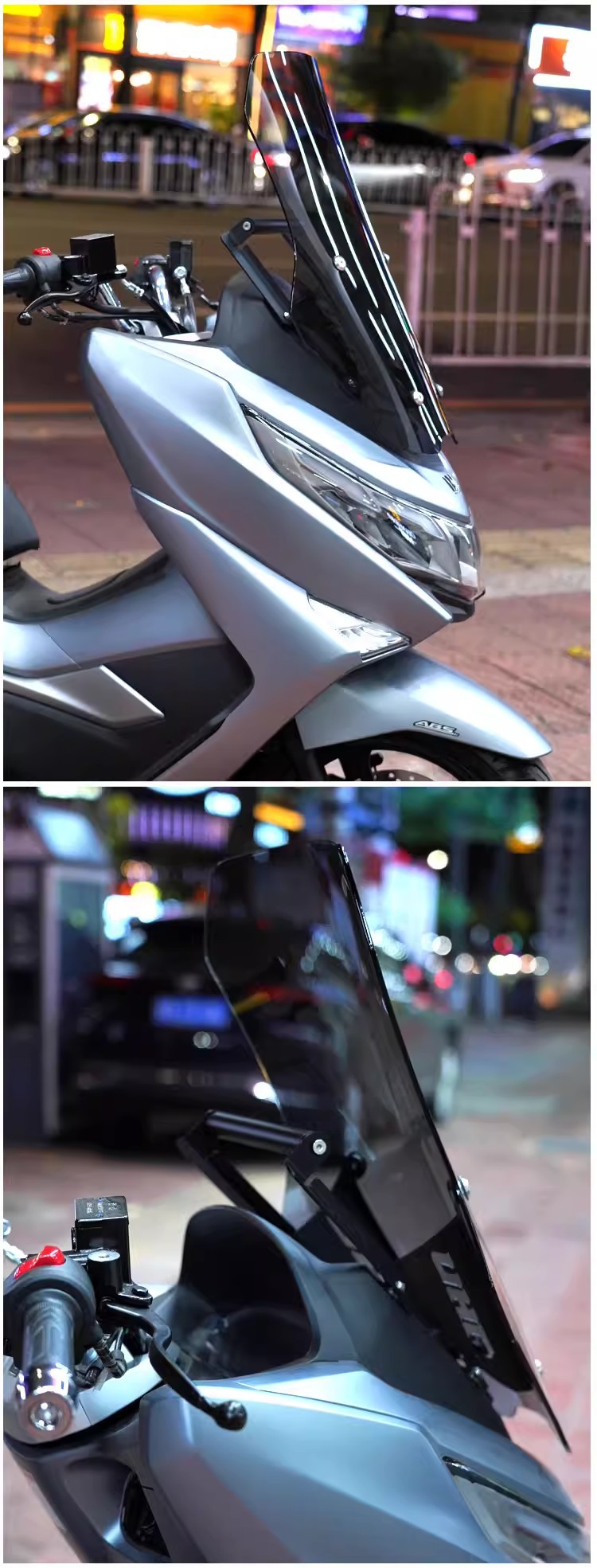 Suitable for Haojue UHR150 front windshield, forward-shifted and elevated modification, high-definition transparent windscreen, non-destructive installation for scooters