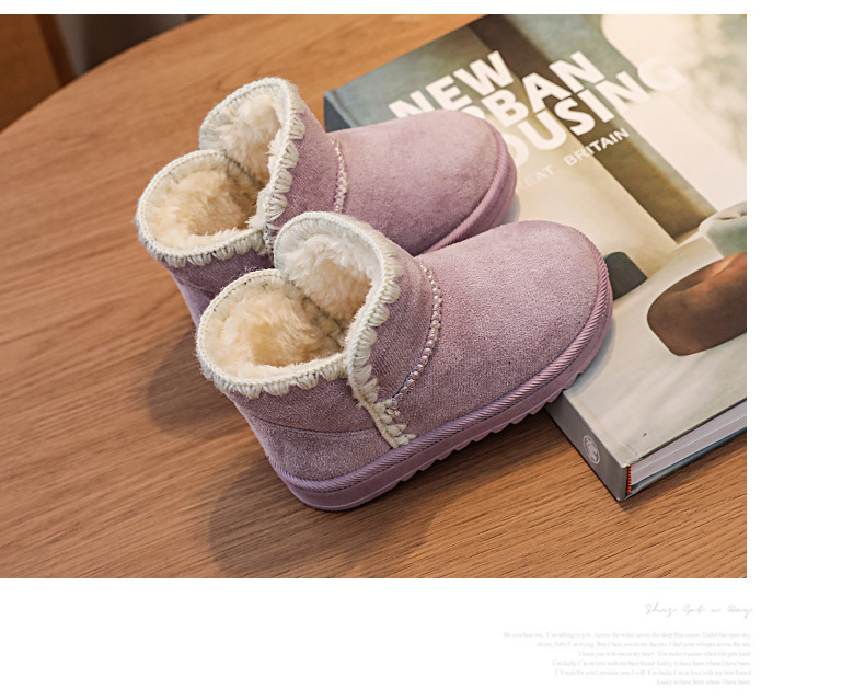Girls Thick Snow Boots With Plush Lining For Winter Comfort_voghion.com