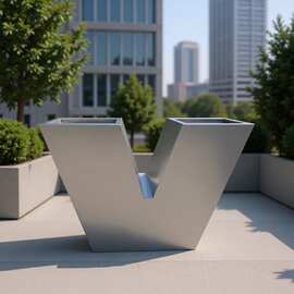 户外304不锈钢花箱定制广场落地式可移动花钵商业街小区景观花槽