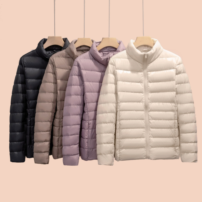 Portable Lightweight down Jacket for Women, Autumn and Winter, Stand Collar, Casual, Solid Color, Simple, Slim Fit, Lightweight Coat, Winter Wear Portable Lightweight down Jacket for Women, Autumn and Winter, Stand Collar, Casual, Solid Color, Simple, Slim Fit, Lightweight Coat, Winter Wear