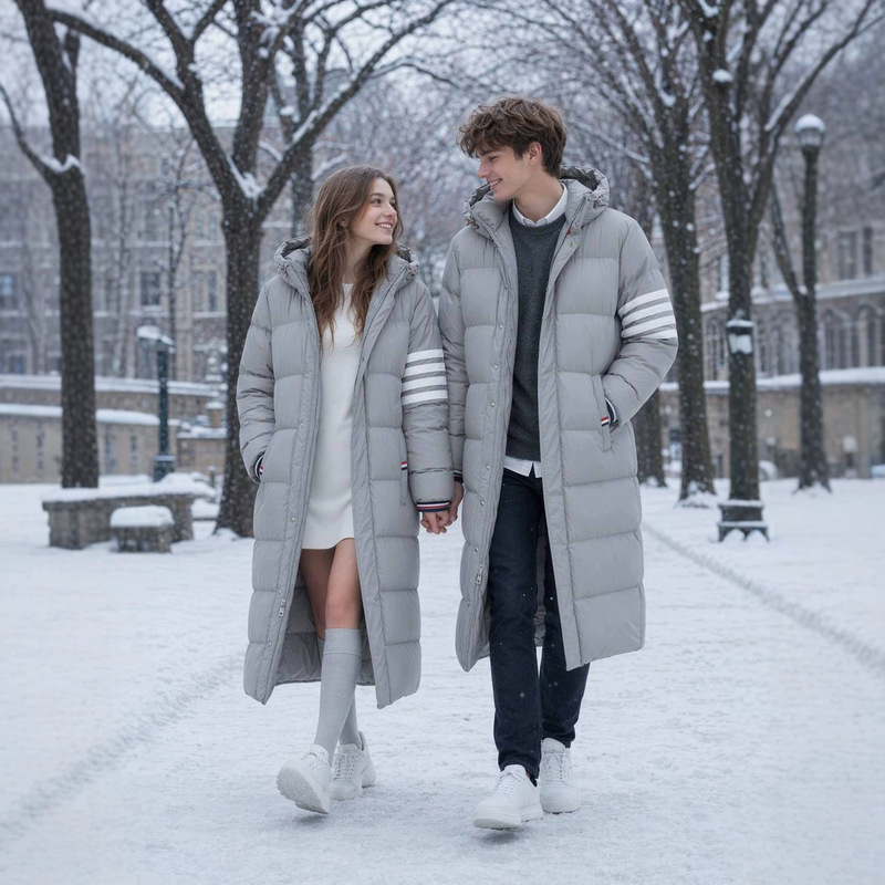 2026 Tb Four-Stripe Long down Jacket for Men and Women, Couple's Style, New Women's Model, 90% White Duck Down, Thickened Coat 2026 Tb Four-Stripe Long down Jacket for Men and Women, Couple's Style, New Women's Model, 90% White Duck Down, Thickened Coat