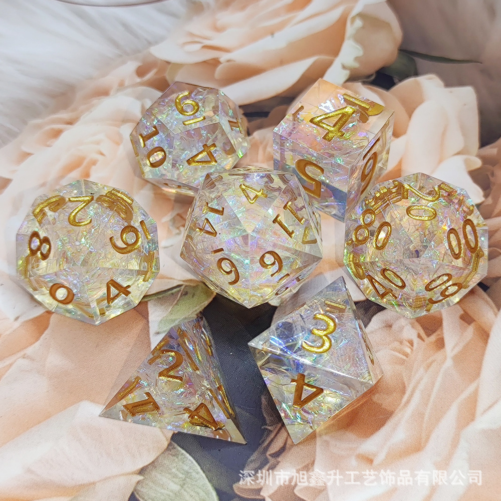 Resina de ángulo agudo DADOS COC corriendo grupo Cthulu DND Dragon y Dungeon juego de mesa TRPG poliédrico DADOS