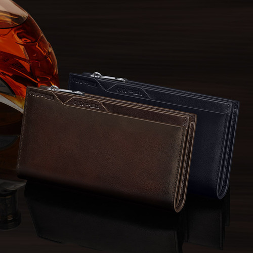 Emperor Paul wallet men's long men's wallet anti-theft brush wallet driver's license bag cowhide large capacity wallet