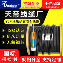 天帝YJV銅芯電力電線電纜2 3 4 5芯絕緣抗拉伸1.5 2.5 4 6 10平方
