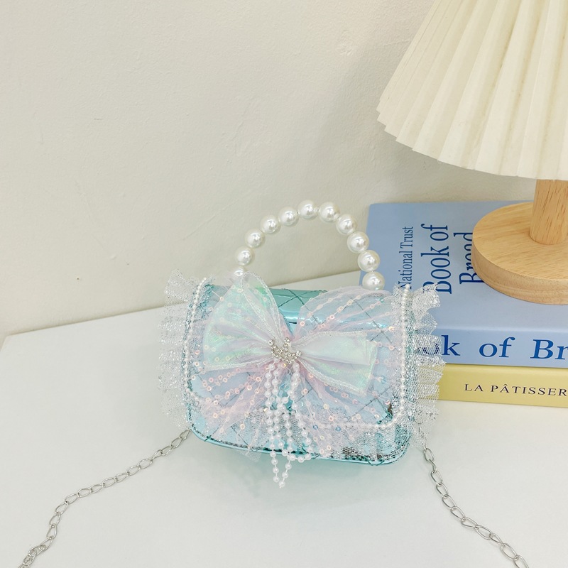 Longo Grace arco bolso de hombro de niñas cambio bolso de mochila de moda bolso infantil nuevo bolso de perlas de niñas