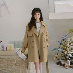 卡其色气质风衣女2025春秋新款小个子夹克大衣英伦风中长款外套