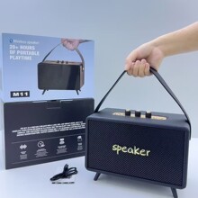 跨境新款M11复古皮革蓝牙音响手提户外便携大功率低音炮插卡音箱
