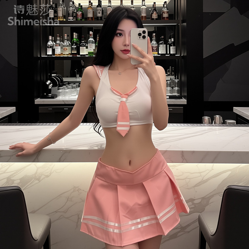 Shimeisha: Sexy lingerie, game uniforms, seductive role-playing, pink schoolgirl outfit, Japanese and Korean student uniforms, nightclub attire