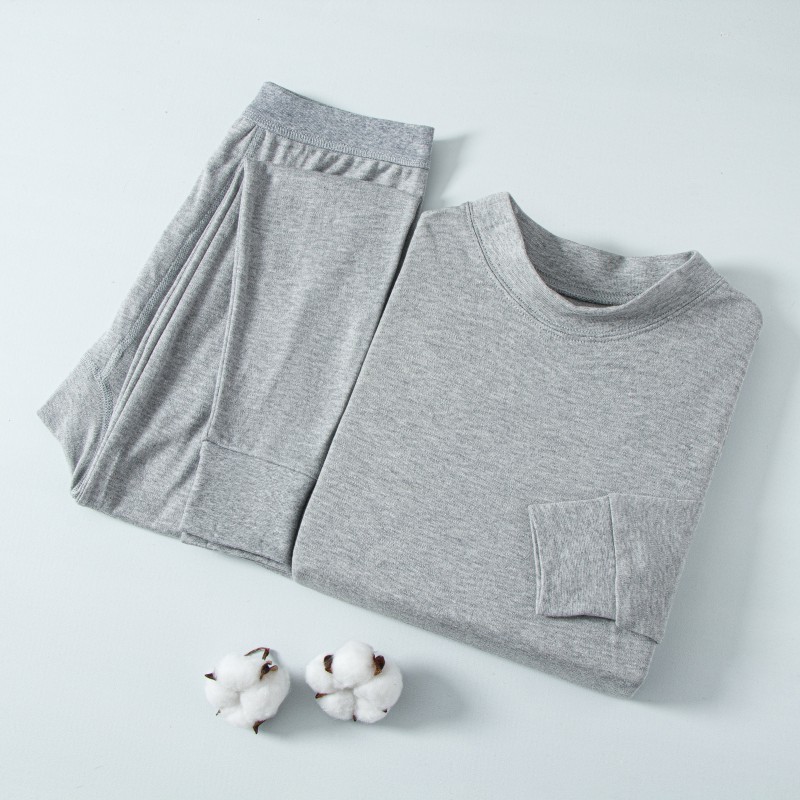 남성용 새 속옷, 미드라운드 칼라, 가을 속옷, 젊은이와 노인을 위한 새로운 가을과 겨울 속옷, 얇은 면 스웨터, 스웨터, 스웨터 및 바지