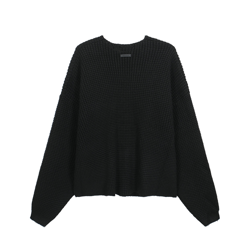 24FW nuevo FOG ESSENTIALS piña flor de punto hombre y mujer color sólido suéter de cuello redondo suelto