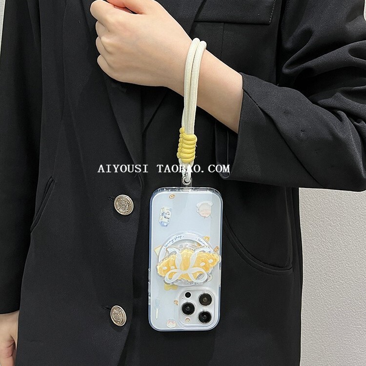 IDM 大穴リボンクロワッサンホルダー iPhone16Promax Apple 14 携帯電話ケース 13 に適しています|undefined