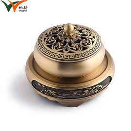 厂家定制黄铜香炉檀香沉香炉香薰摆件纯铜复古商务礼品办公室装饰