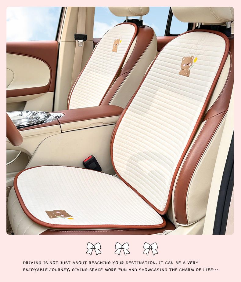Four Seasons General Motors Seat Cushion Premium Carto Bear Rabbit Fabric Car Seat Cushion Girls Cute Car Seat Cushion