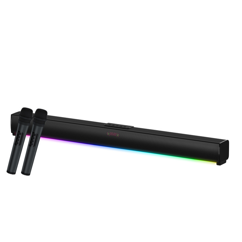 2024 Bluetooth speaker party heavy subwoofer large volume double microphone double speaker home living room long wall-mounted audio