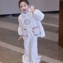 女童棉服冬季2023新款女孩中国风盘扣刺绣汉服拜年服加厚棉袄套装