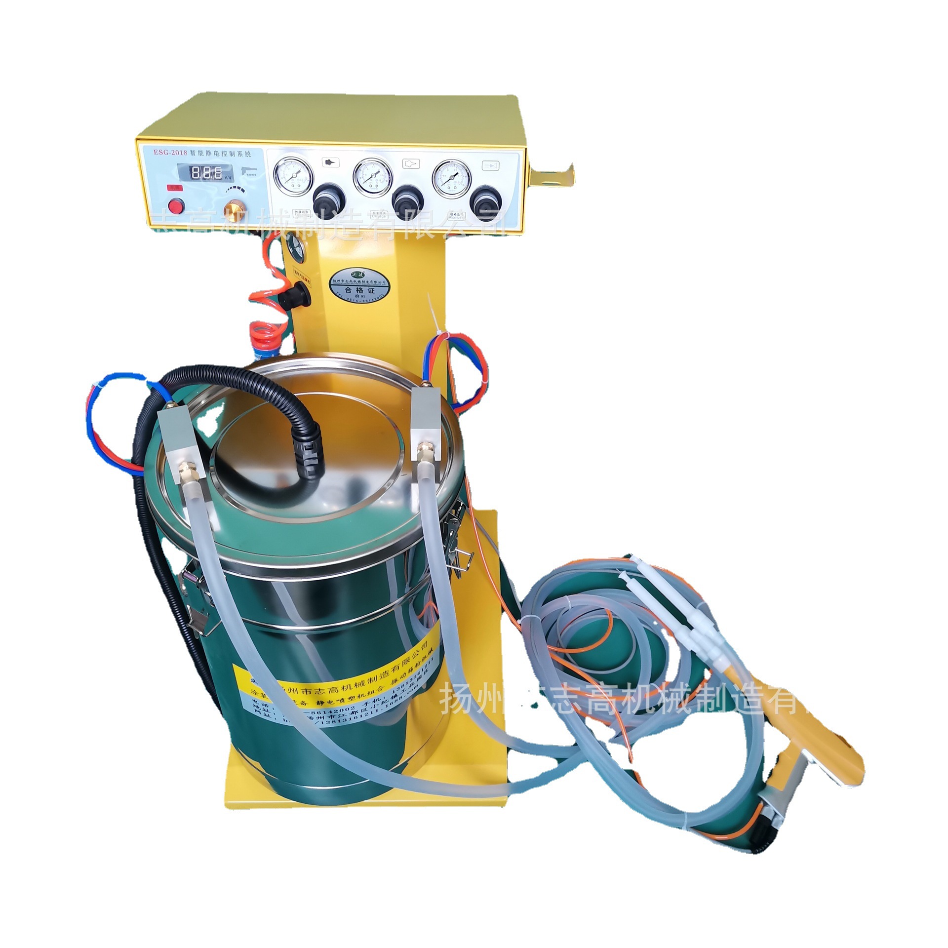 润凌智能喷塑机 铝艺铁艺门窗金属工件静电喷塑 双枪头喷枪