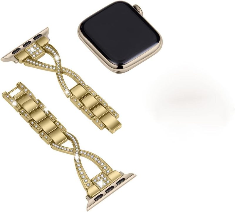 Apple Watch S10 ラージフォークダイヤモンドメタルストラップ AppIewatchS9/8/7/6 ストラップユニバーサルに適しています。|undefined