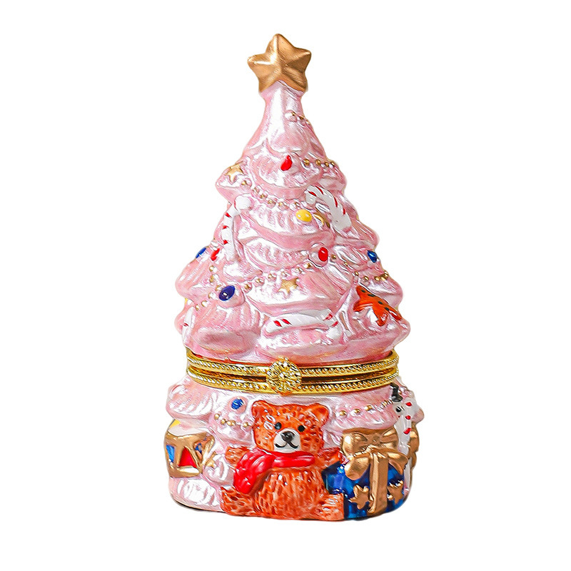 セラミッククリスマスツリージュエリーボックスセラミック卵型ジュエリーボックスセラミックリングトレイクマウィッシングツリークリエイティブ工芸品|undefined