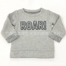 外贸原单 婴幼童装字母休闲棉加毛圈卫衣儿童秋冬季潮搭圆领加厚