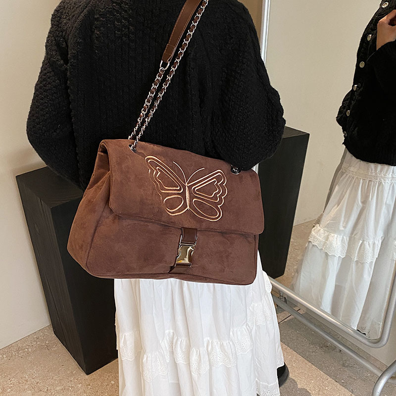 Nuova borsa a tracolla con catena monospalla di grande capacità, borsa da donna, borsa a tracolla con farfalla ricamata, borsa Maillard_voghion.com