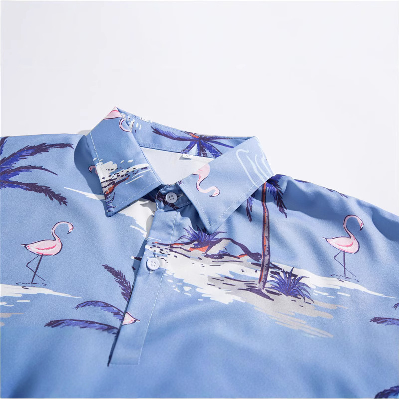 Chemise hawaïenne à manches courtes et col rabattu pour homme, coupe ample, style décontracté, idéale pour la plage_voghion.com