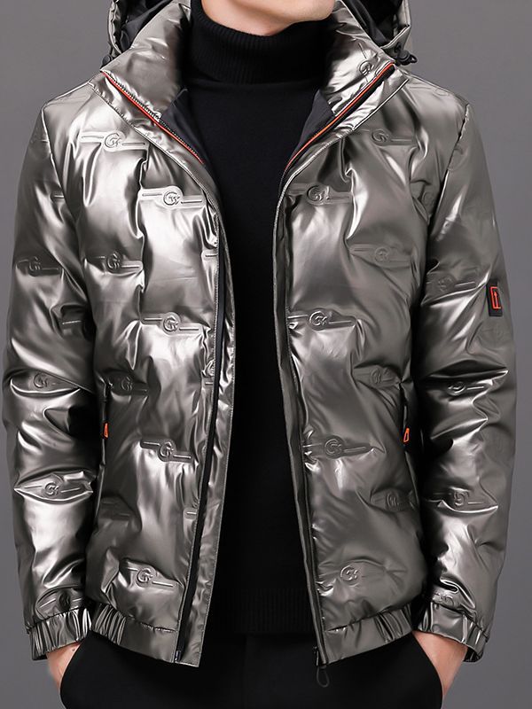 明るい白鴨絨毛ダウンジャケットファッションカジュアルな男性モデルの軽いビジネス保温耐寒ダウンジャケット卸売り