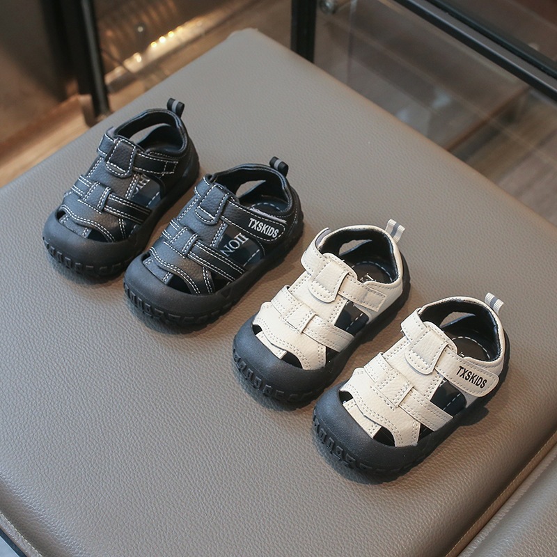 Sandalias de verano para niñas pequeñas de 0 a 2 años, con punta cerrada, suela suave, zapatos de playa antideslizantes, zapatos para bebés que caminan y son elegantes._voghion.com