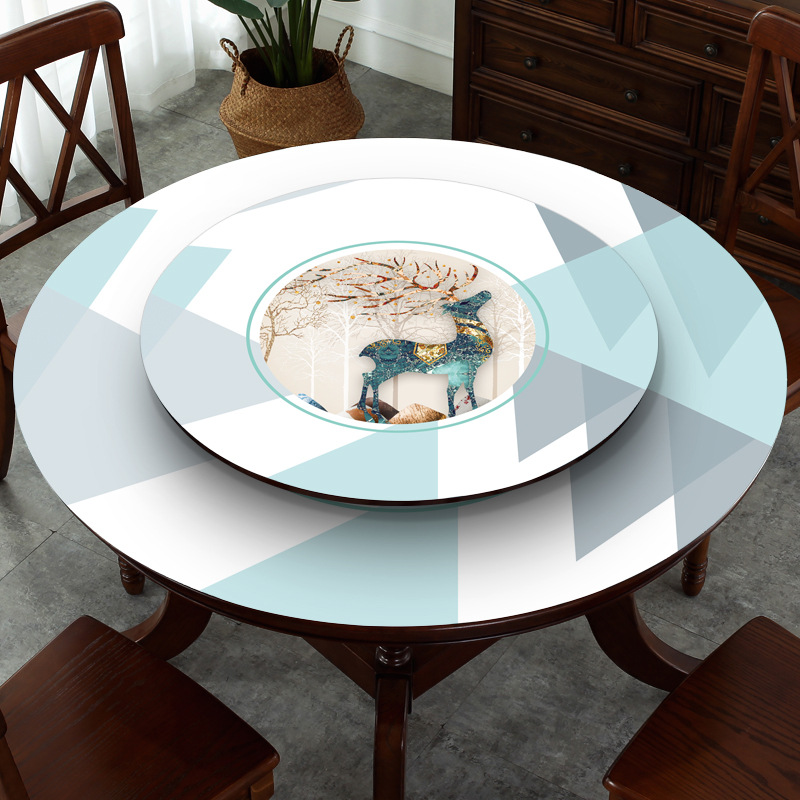 圆桌桌布塑料软玻璃防水防防烫免洗圆形透明餐桌垫家用台布