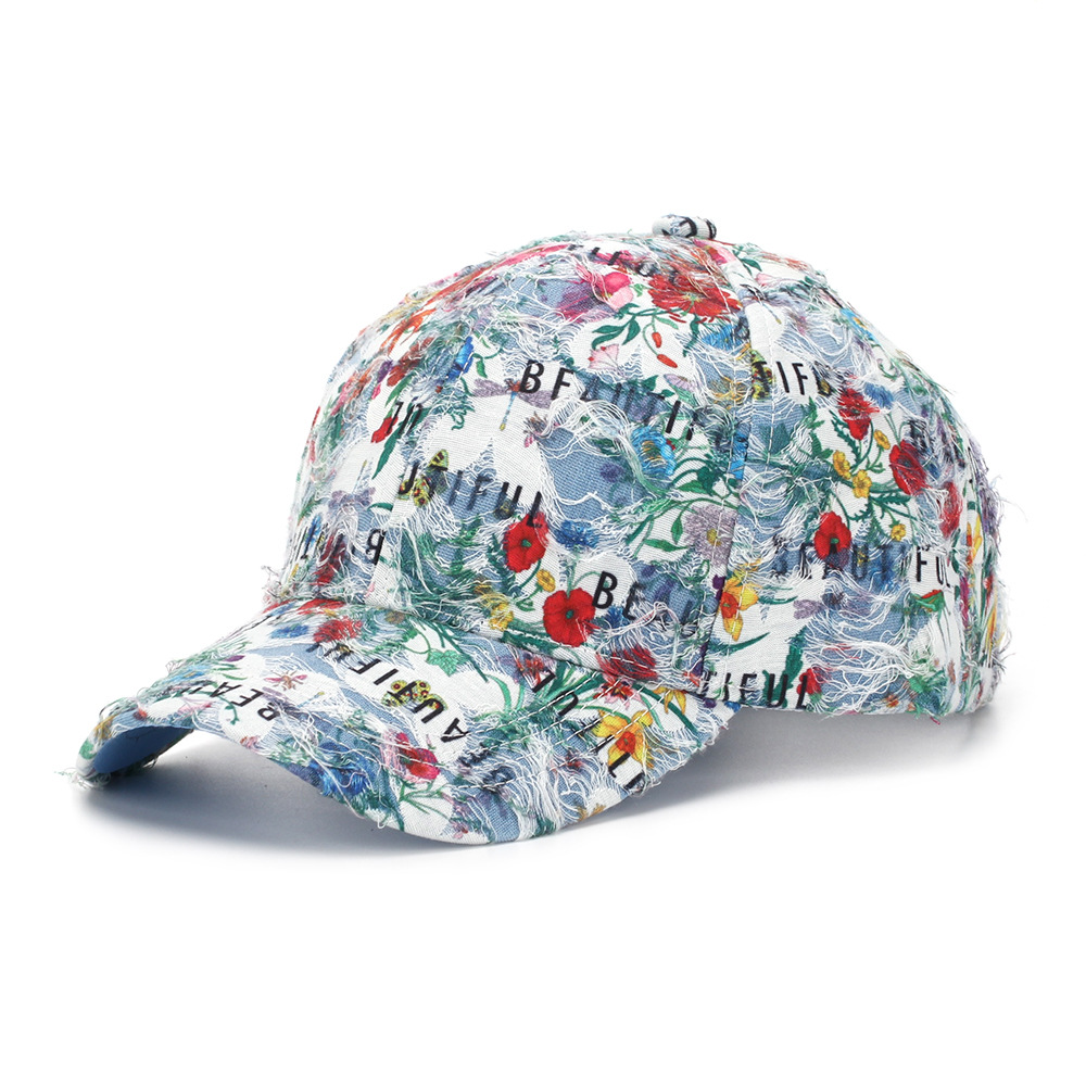 Ethnic Style Floral Baseball Cap For Women Sun Protection Hat_voghion.com