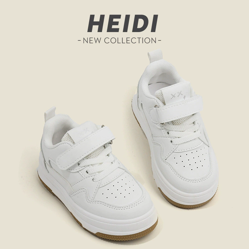 Детские спортивные туфли HEIDI, дышащие демисезонные белые для мальчиков, классическая посадка