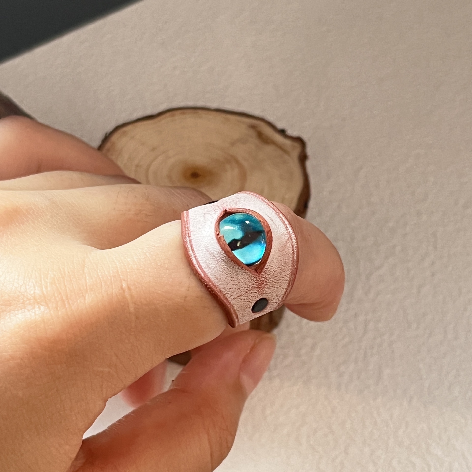 Retro Simple Style Eye Pu Leather Wholesale Rings display picture 3