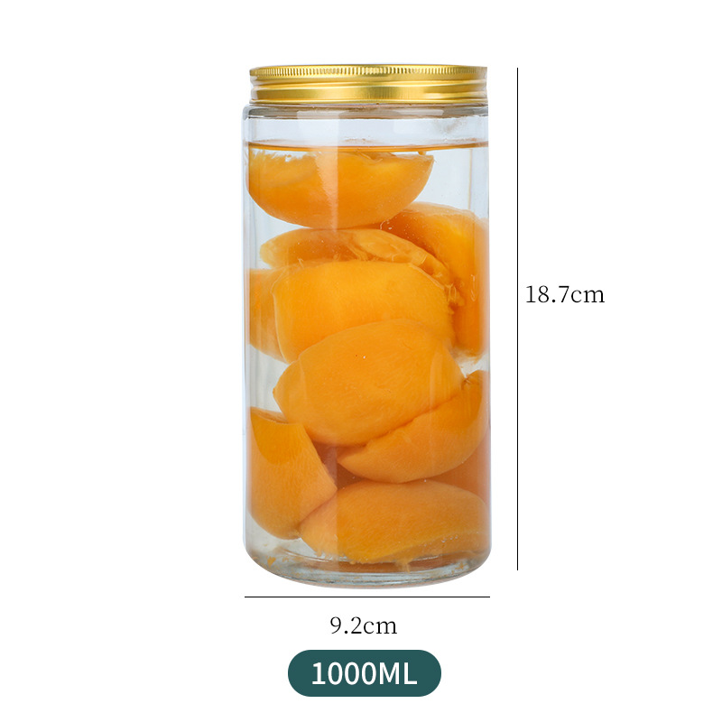 Botella de almacenamiento de vidrio redondo puro frasco de granos de vidrio sellado frasco de vidrio de almacenamiento de granos de té perfumado de frutas secas al por mayor