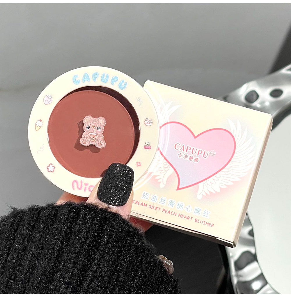 CAPUPU milk cake, peach heart blush, delicate and natural, whitening blush, contouring, versatile makeup for women, affordable wholesale undefined