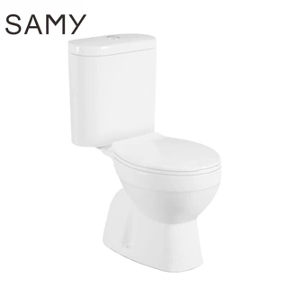 直冲式分体马桶出口外贸卫浴节水防臭厕所大口径两件套坐便器地排