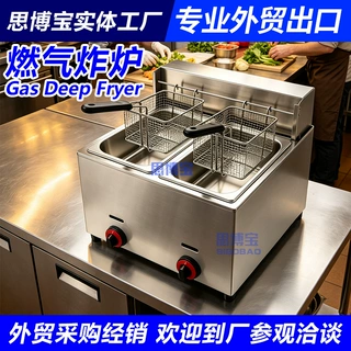 台式燃气炸炉双缸双筛72A71单缸单筛液化天然气商业用西厨设备