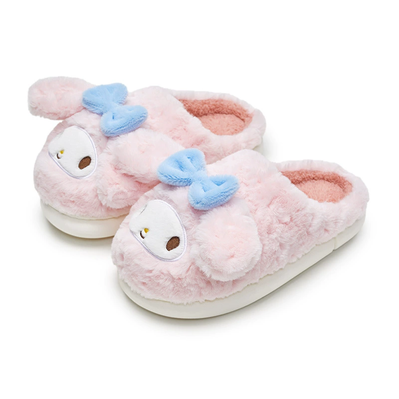 Плюшевые тапочки (Hello Kitty) — зимняя тёплая, нескользящие, размеры для детей 170–220 мм