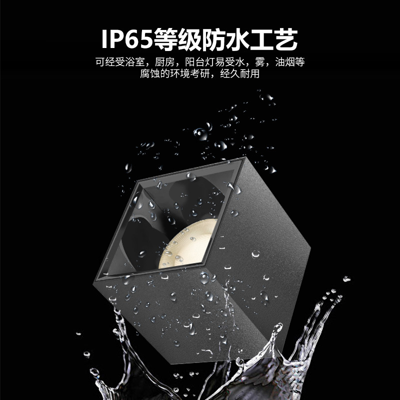 밍에 장착 된 방수 다운 라이트 야외 발코니 주방 가정용 욕실 천장 스포트라이트 IP65 높은 발광 효율 스포트라이트