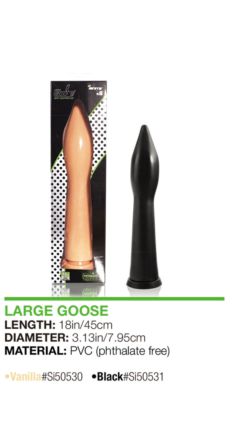Extra-Large PVC Anal Plug Dildo, 37.5 cm Black-Brown, Suction-Friendly Base — detail image 2