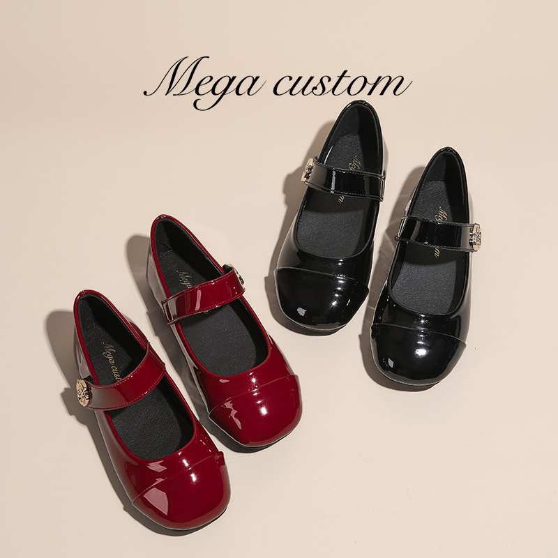 Girls' Round-Toe Shallow Retro Versatile Dress Flats Women's 2025 New Spring and Summer French Mary Jane Shoes