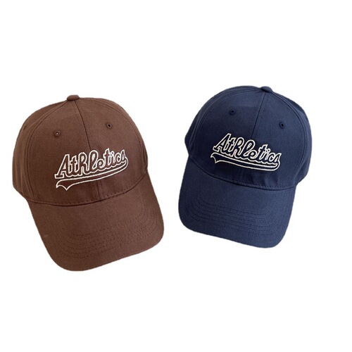American retro letter embroidery soft top baseball hat for women, spring and summer casual versatile couple, face-showing small duck cap for men
