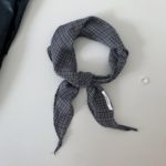 2025春秋季简约复古百搭格子三角巾男士装饰搭配小丝巾女潮牌领巾