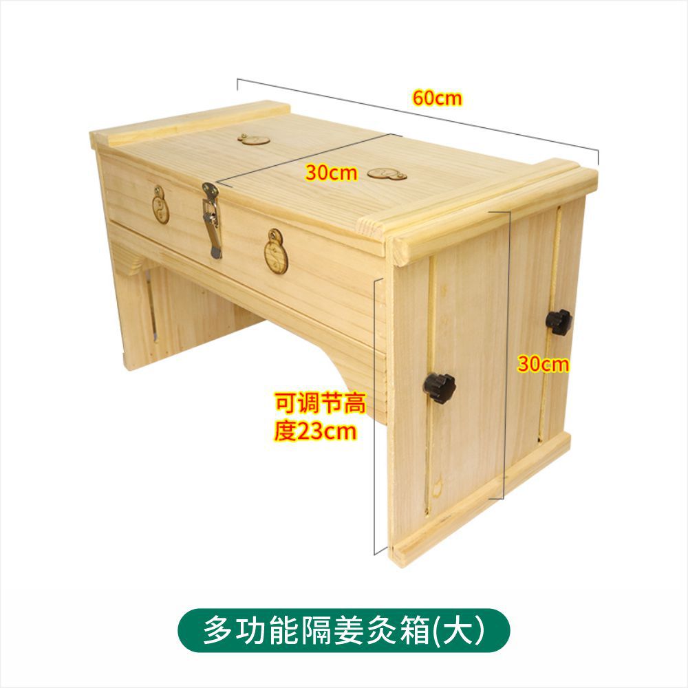 Wooden Moxa Box Adjustable Height Large Abdominal Moxibustion Kit for Body and Spa Use preparation