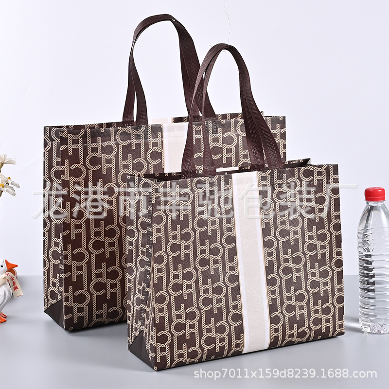 Tienda de ropa para mujeres a medida, centro comercial, tienda de ropa, bolsa de mano de compras, prensa en caliente, publicidad, bolsa no tejida laminada, personalización