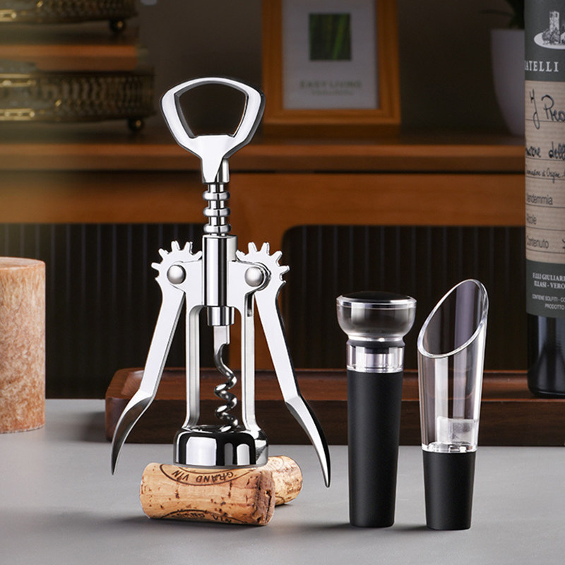 Wine Opener, Multifunctional Bottle Opener, Can Opener, Lid Opener, Four-In-One
